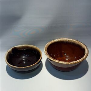 Rustic Brown Ceramic Art Bowls